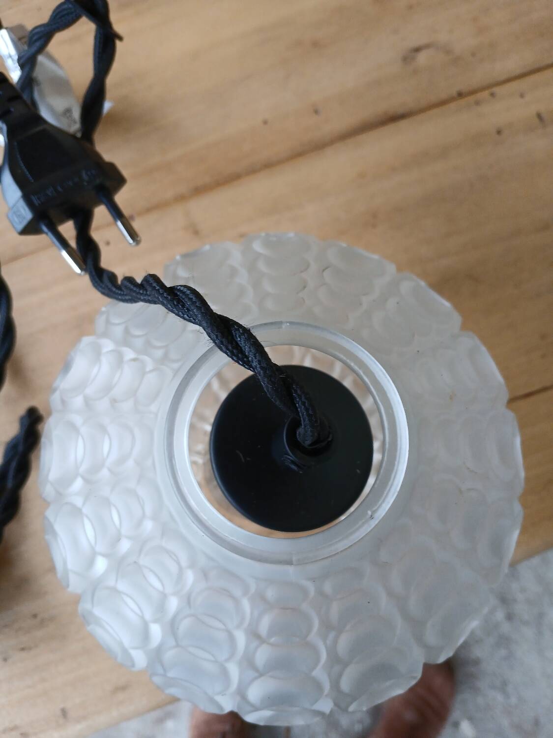 1 vintage glass pendant/lamp