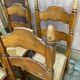 4 chaises à manger bois massif et paille 1960
