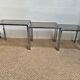 Set of 3 vintage nesting tables – Chrome metal & smoked glass