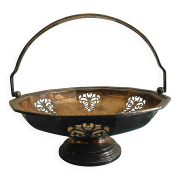 ancienne coupe corbeille métal argenté silver metal basket