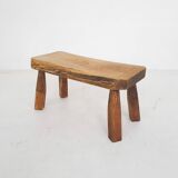 Solid oak side table, The Netherlands 1970's