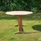 Vintage Octagonal Dining Table – Solid Wood & Trestle Base –