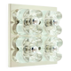 XL Mid Century floral wall light in glass and chrome by Sische, 1960s.