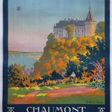 Château de Chaumont-sur-Loire, original canvas railway poster, 1921