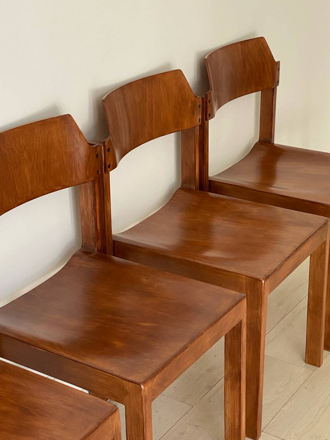 4 Schapp Mobel wooden chairs