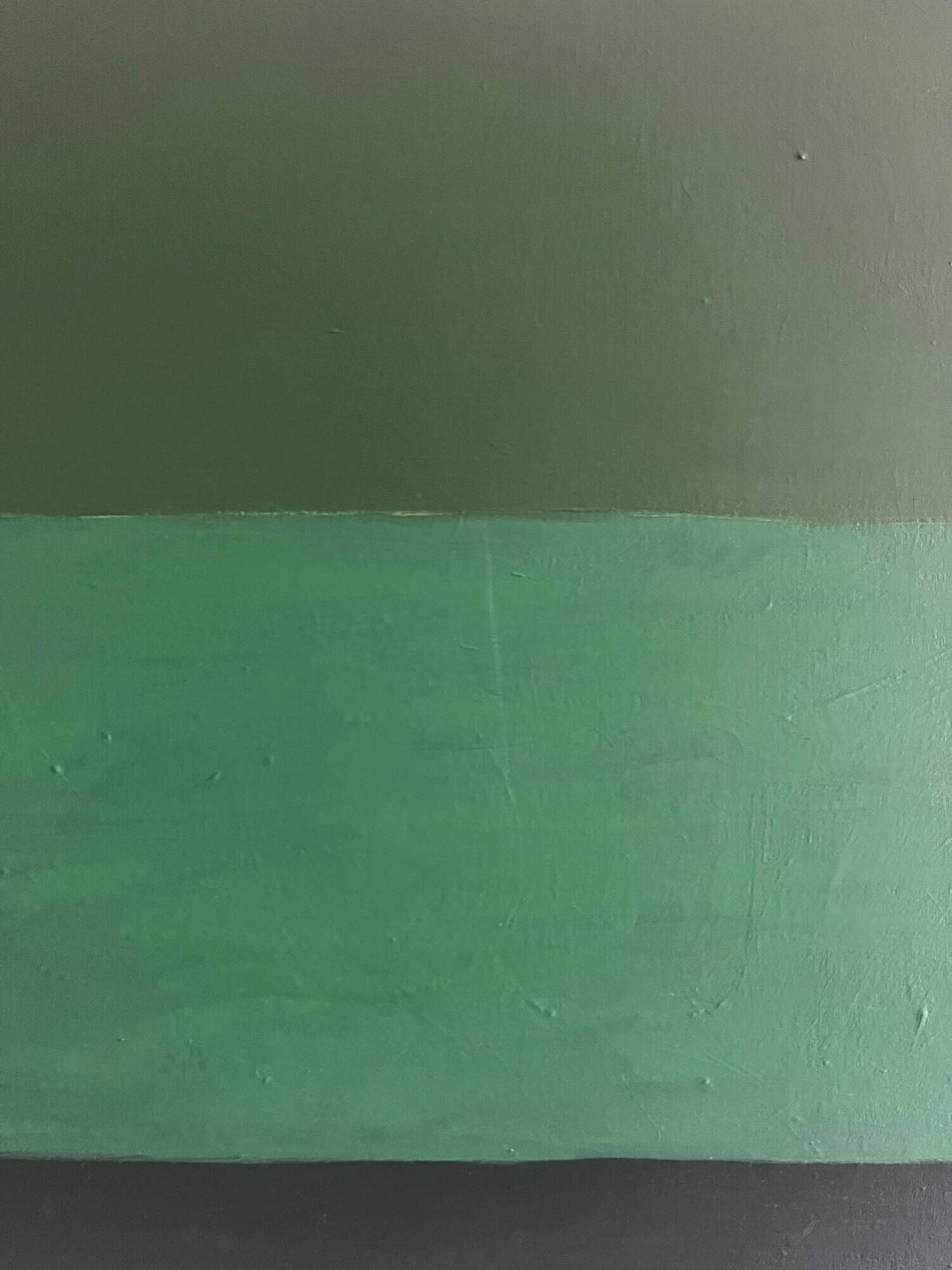 Peinture sur châssis "timeless green" pièce unique signée Bodasca