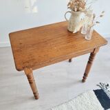 Antique table - solid wood desk with turned legs