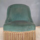 Fully upholstered chair called "toad"