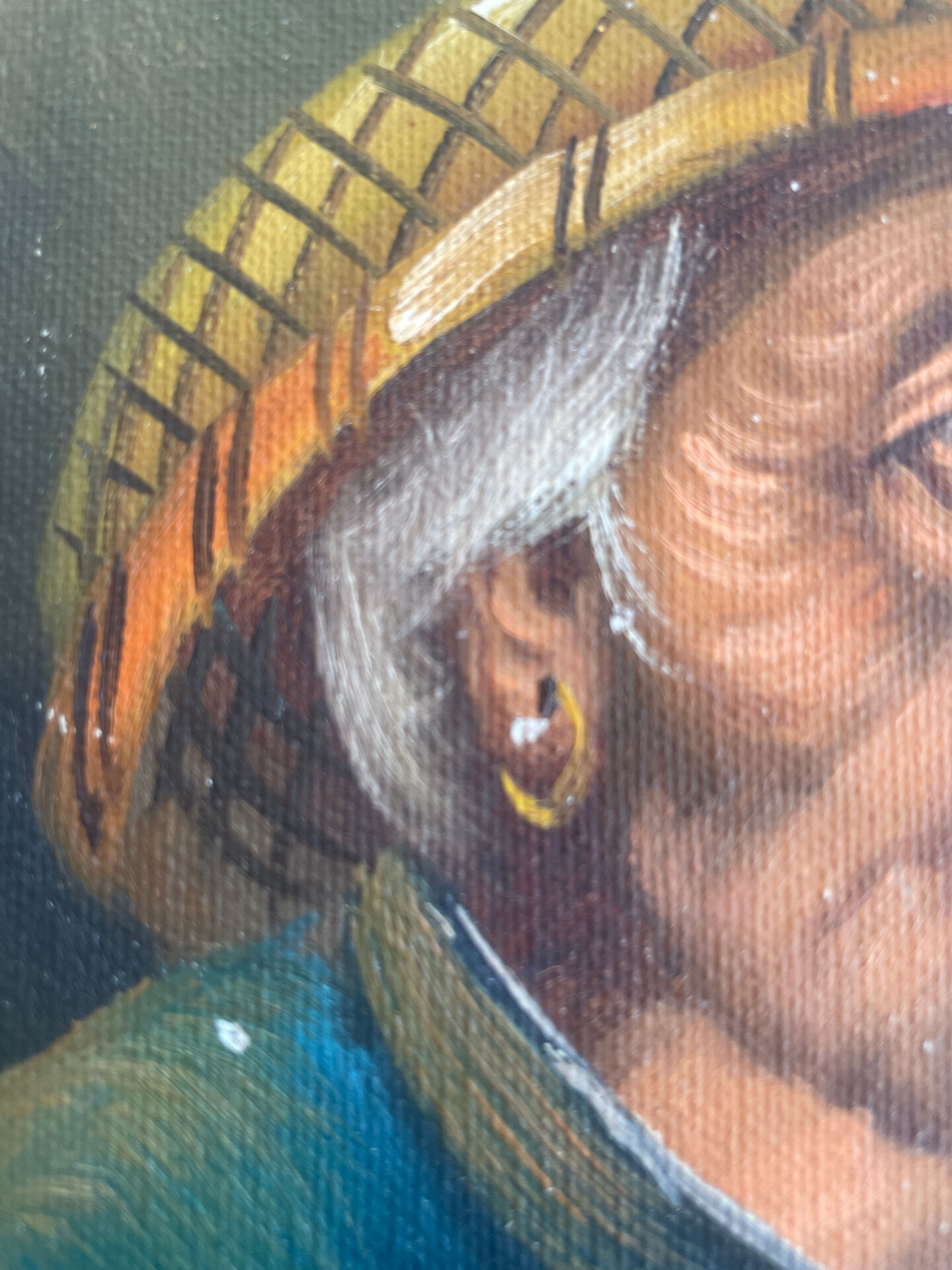 Portrait huile sur bois