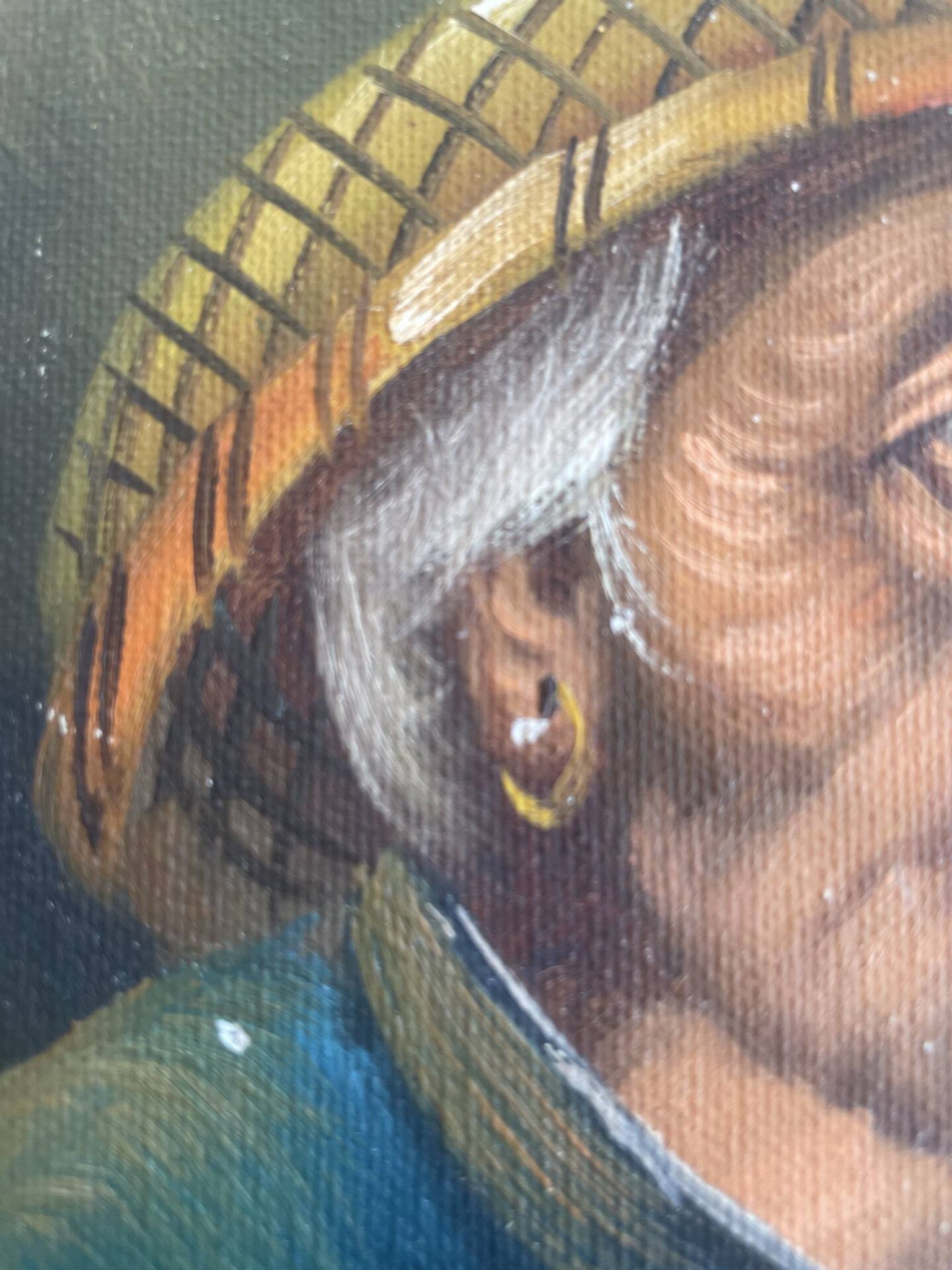 Portrait huile sur bois