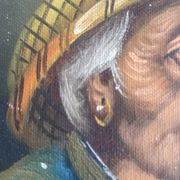 Portrait huile sur bois