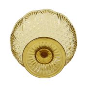 Art Deco Amber Depression Glass Tall Fruit Bowl 17cm