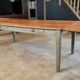 Table de ferme en chêne massif ,2 tiroirs, 2 rallonges,