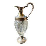 Ewer in molded Murano Venetian glass and metal