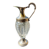 Aiguière en verre vénitien Murano moulé et métal