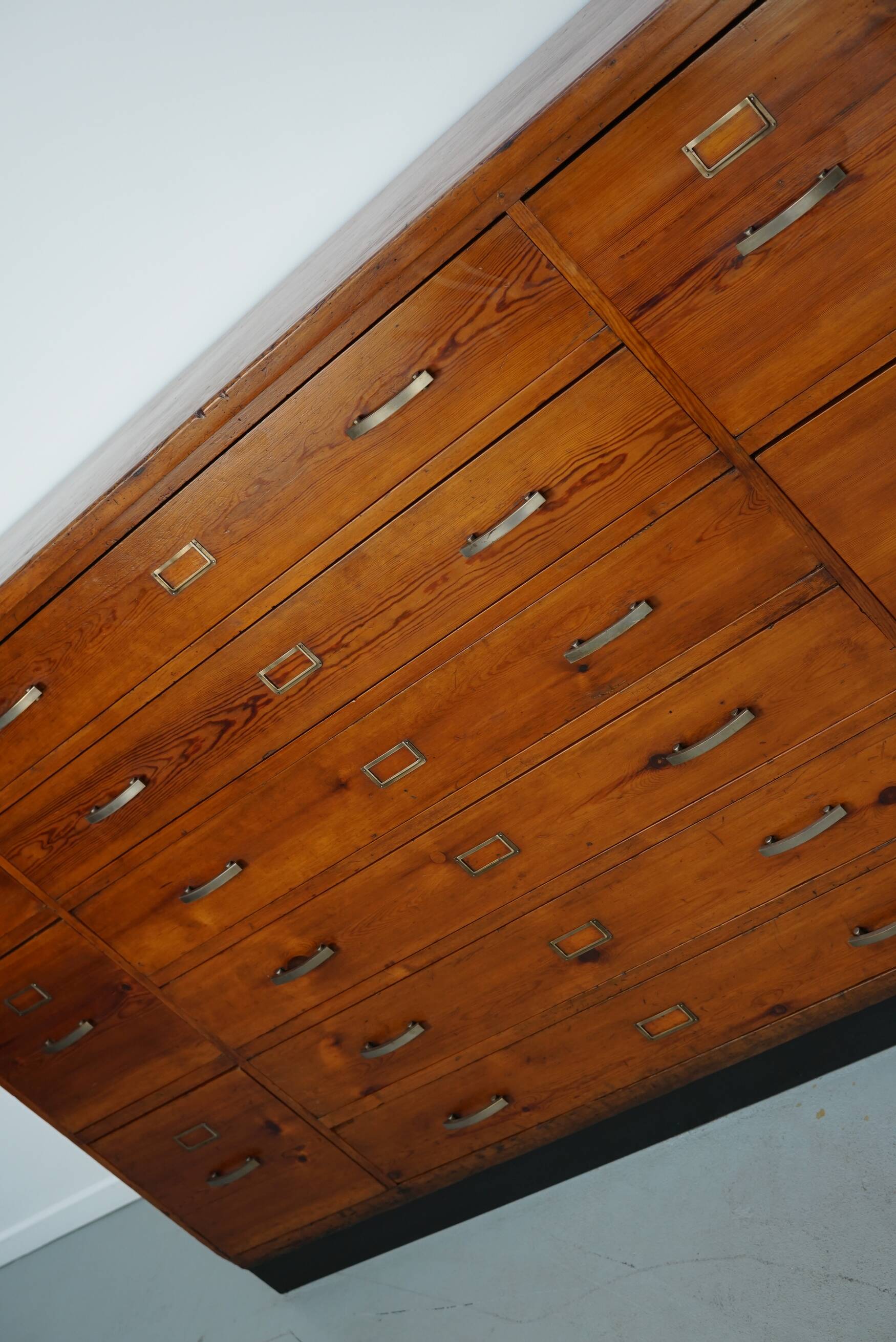 Dutch Pitch Pine Apothecary / Filing Cabinet or Sideboard, 1930s