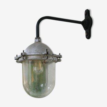 Applique lampe de cour col de cygne métal industriel