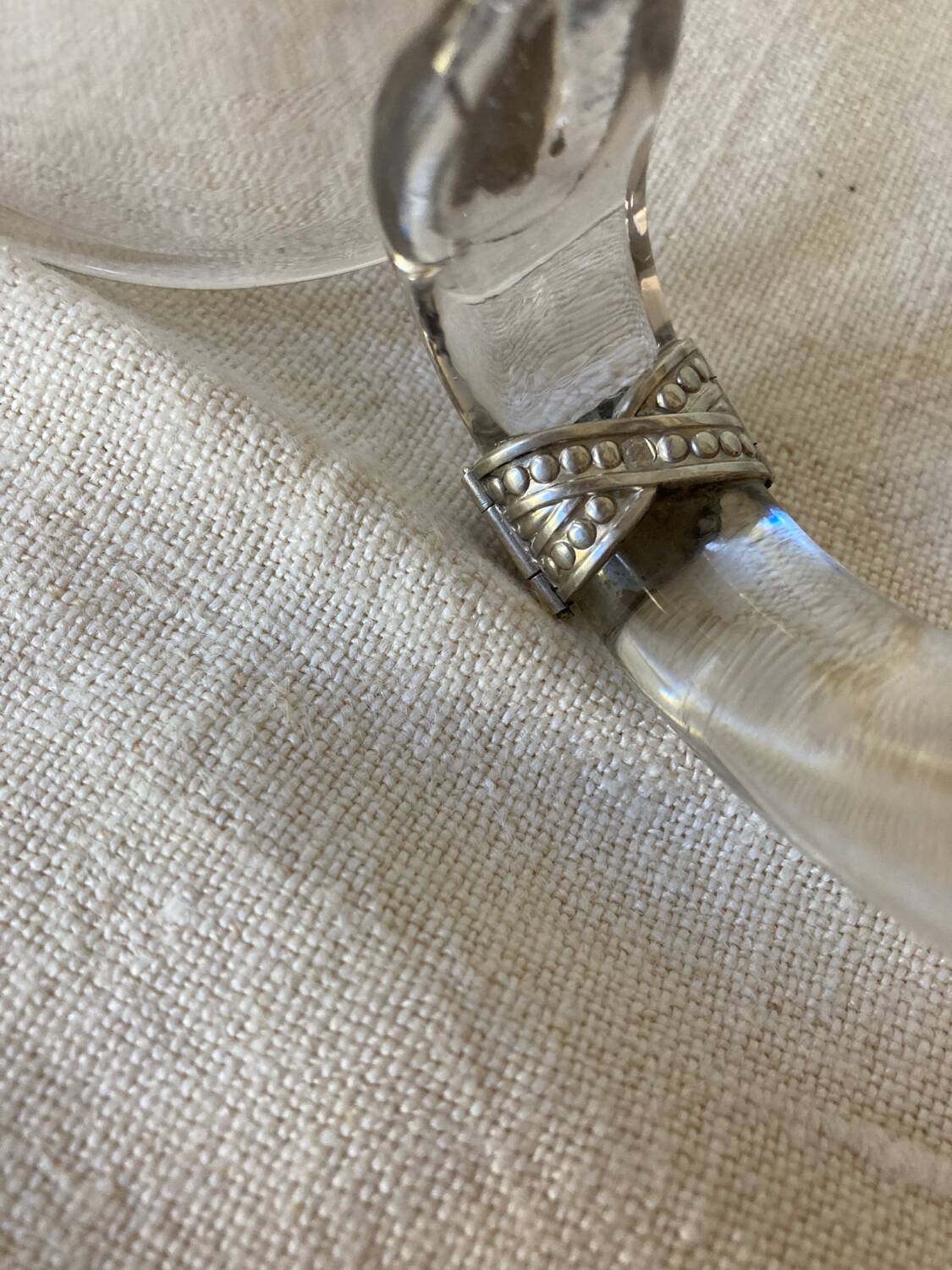 2 carafes en cristal et argent massif