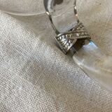 2 crystal and solid silver carafes