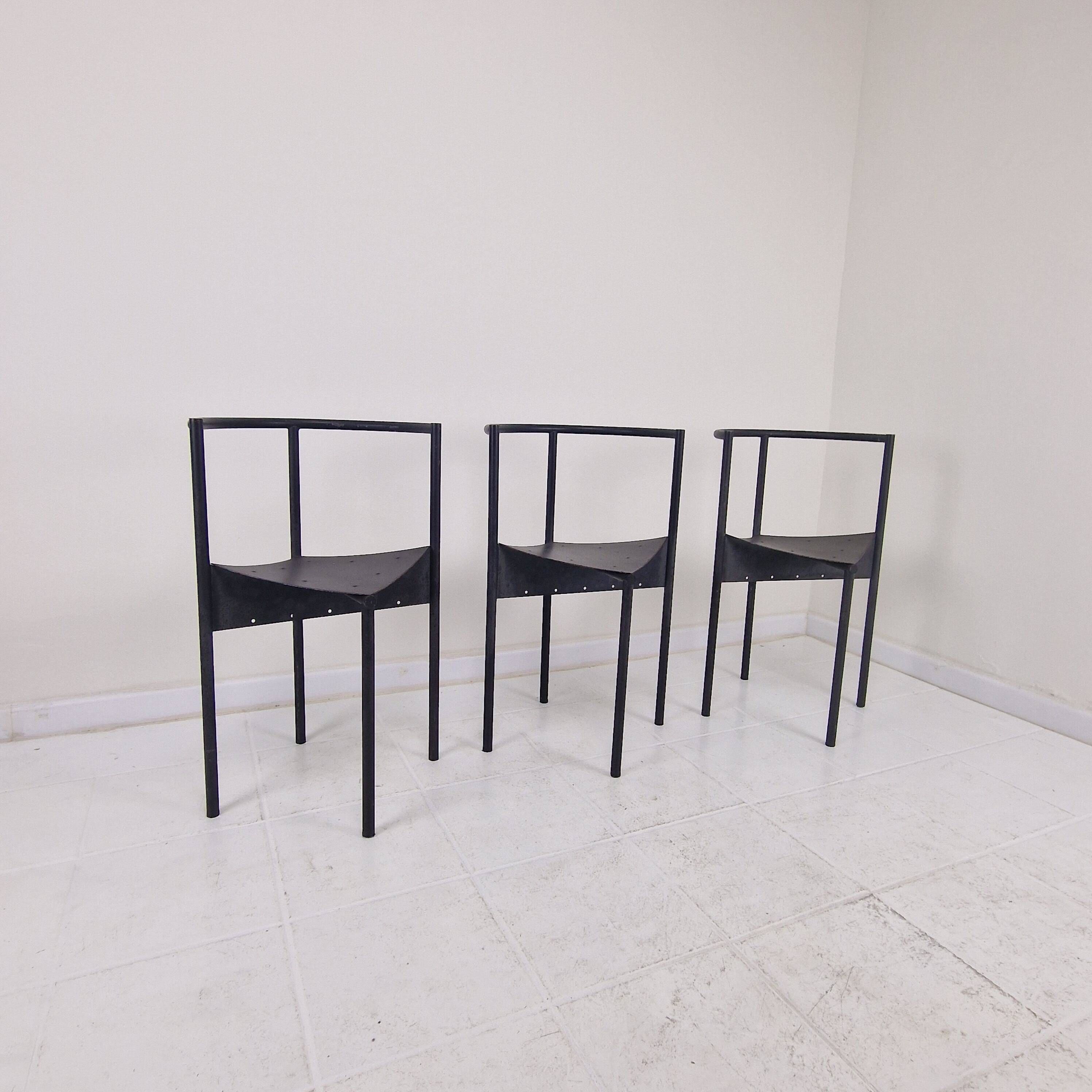 Rare Set of 3 "Wendy Wright" Chairs by Philippe Starck for Disform, 1986