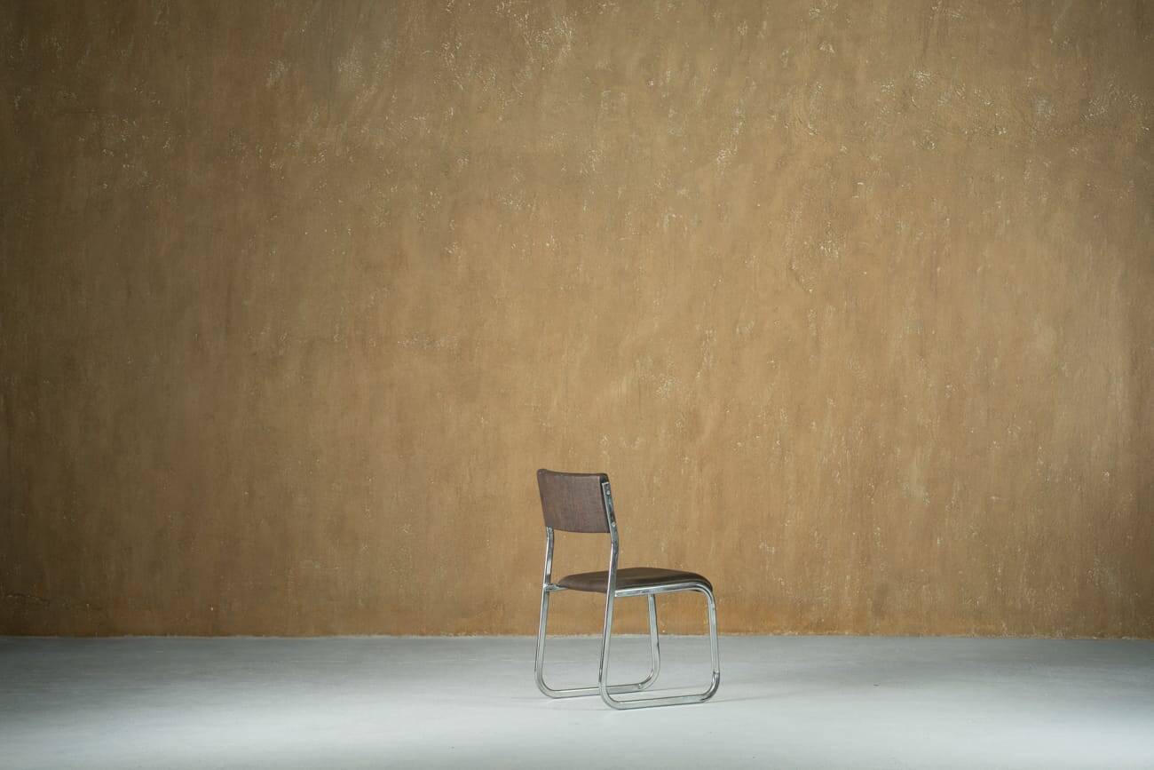 Mid-century Gastone Rinaldi metal chair, Italy 1970s