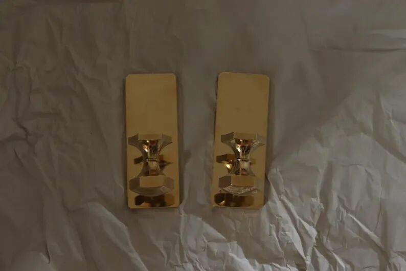 Pair of swedish brass sconces by gusum 1991