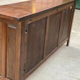 Art Deco sideboard in solid dark oak satin wood with 3 doors