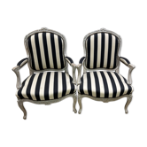 2 fauteuils de style Louis XV