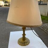 Vintage gilt bronze lamp with shade