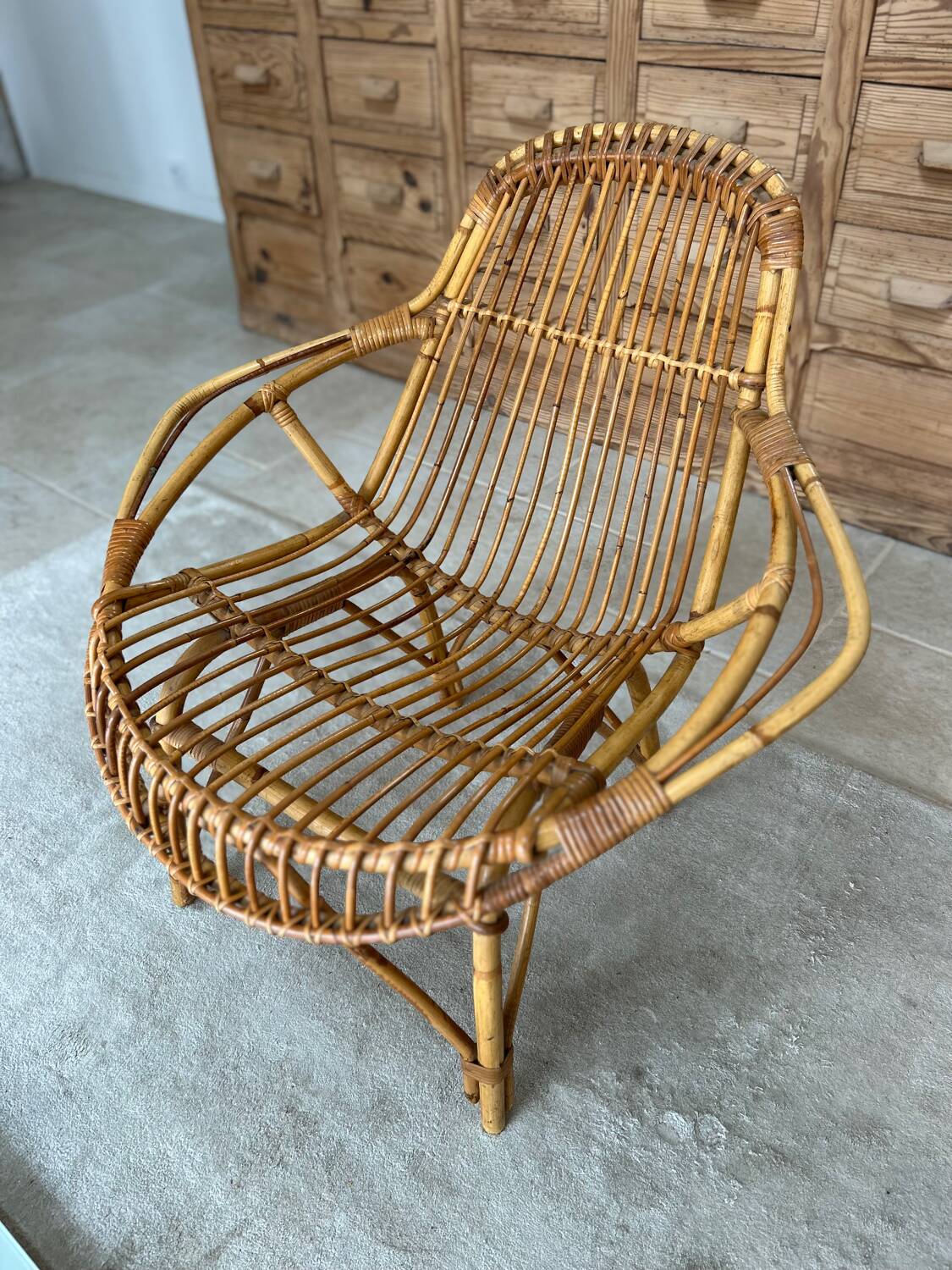 Rattan armchair from the 50s/60s