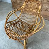 Fauteuil en rotin années 50/60