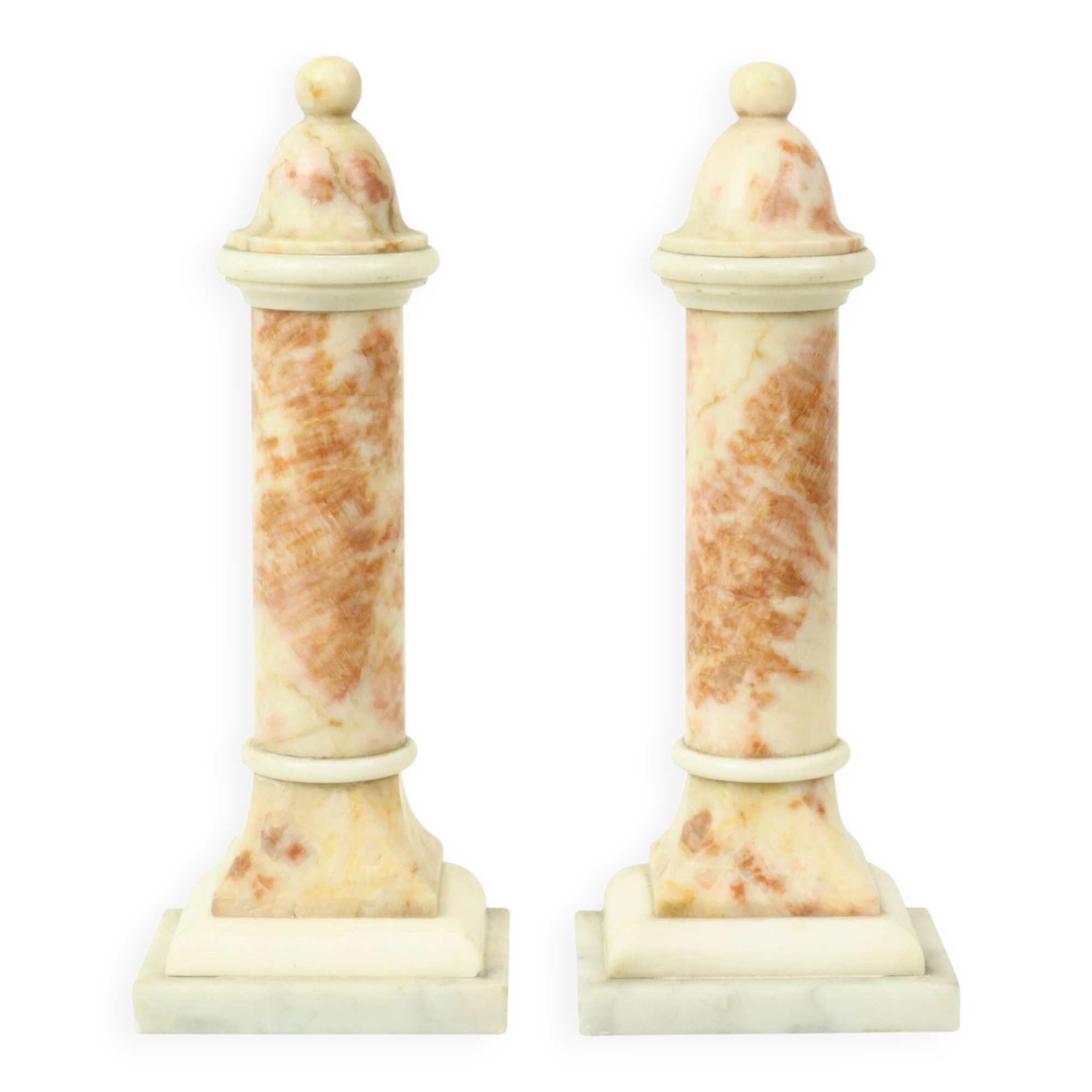 Set of 2 Decorative Marble Pillars Columns Classic 35cm