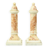 Set of 2 Decorative Marble Pillars Columns Classic 35cm