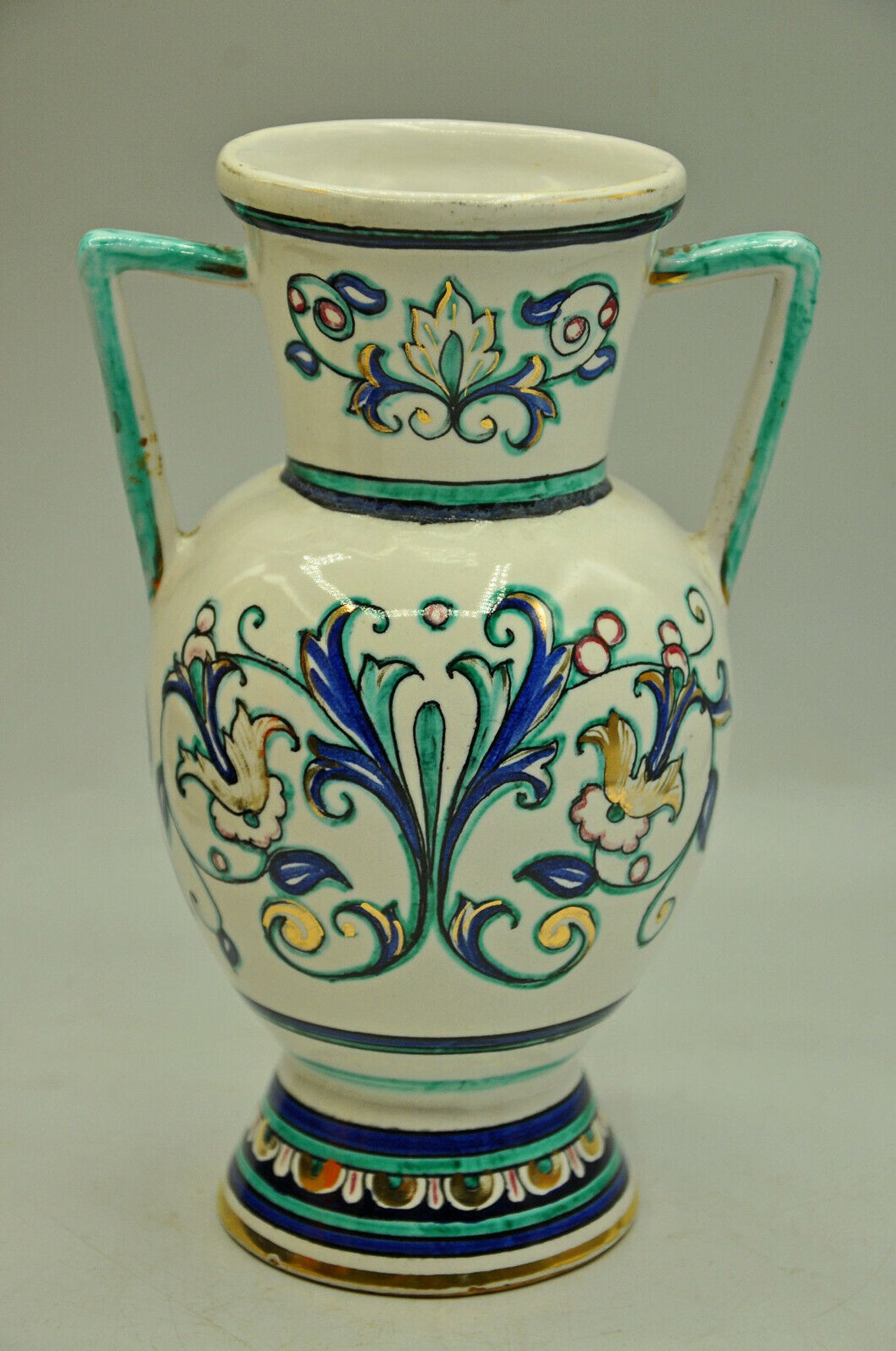Baroque decoration vase by Maioliche Deruta Italy