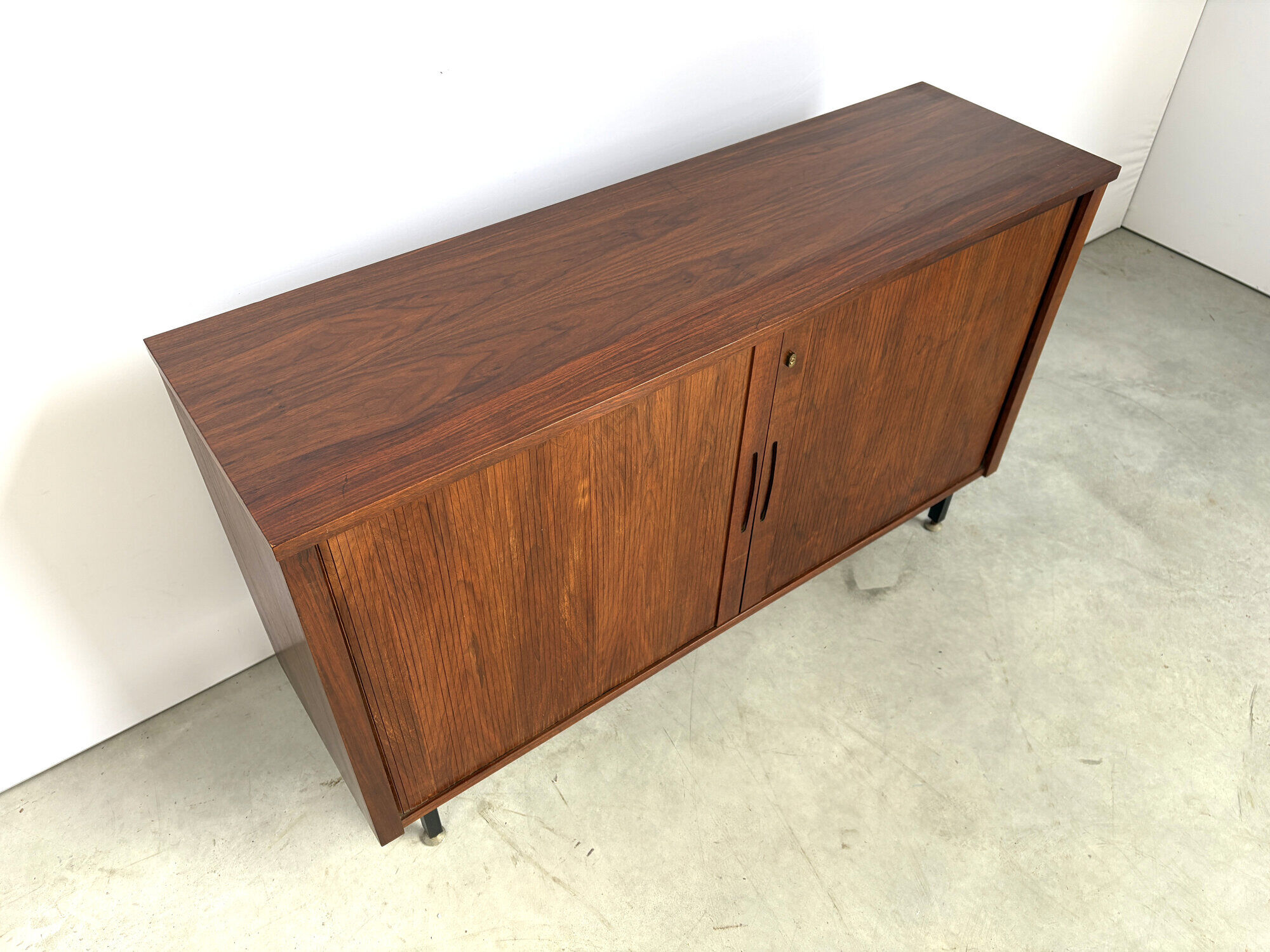 Mid century tambour door cabinet, 1960s