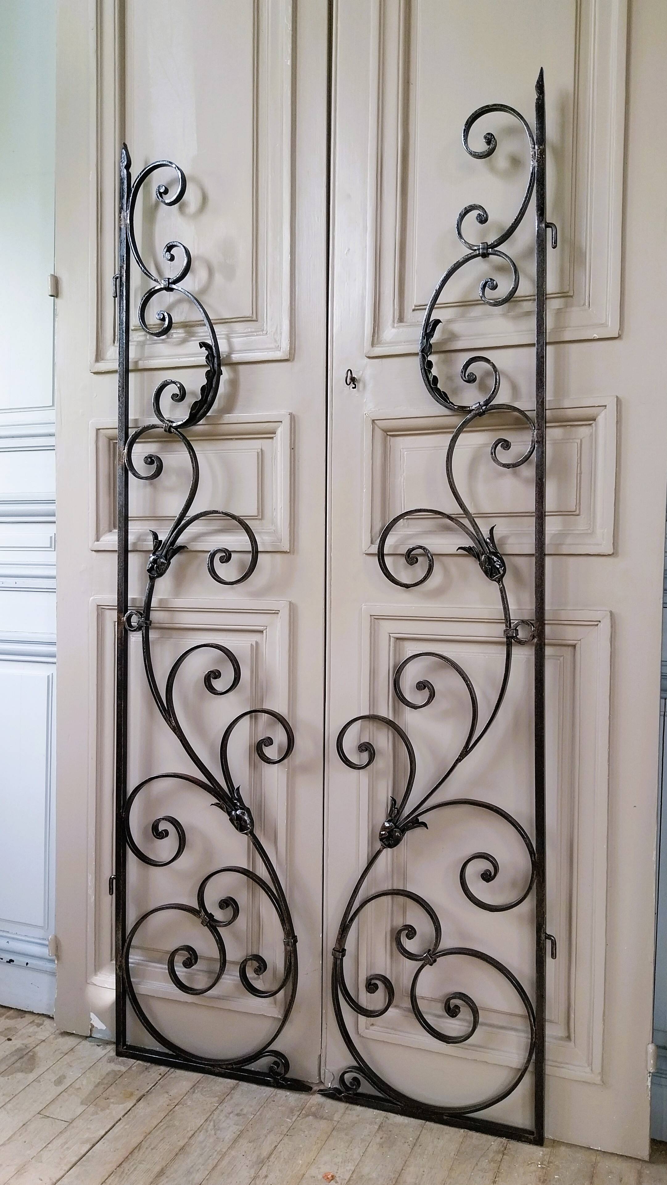 2 antique wrought iron doors