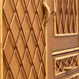 Armoire rotin et pieds compas 1960