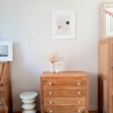 Oak and porcelain chest of drawers