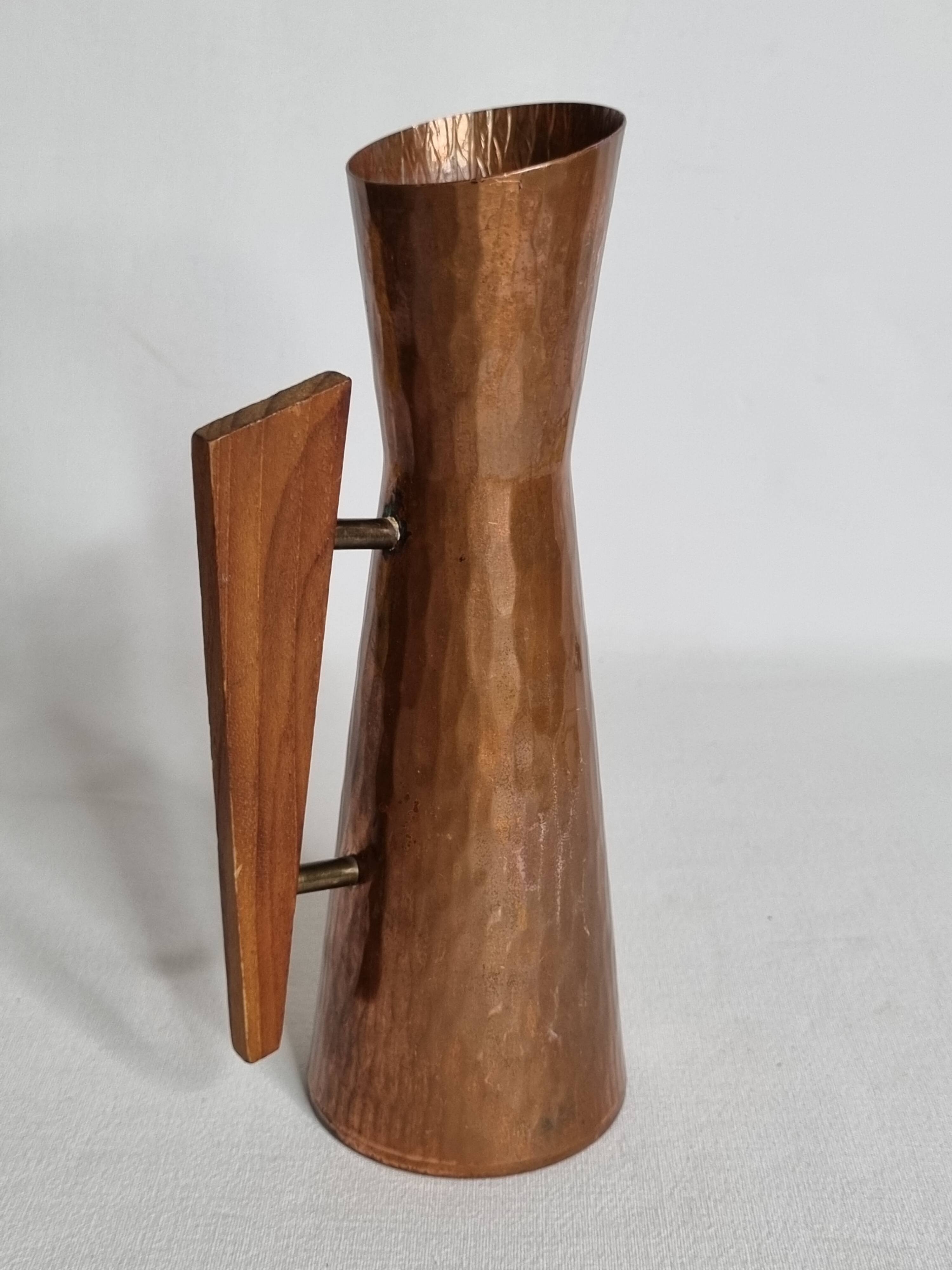 Vase en Cuivre Martelé Dahlmann, design Danois des Années 1960, 21 cm