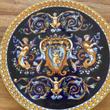 Decorative round dish Gien renaissance model