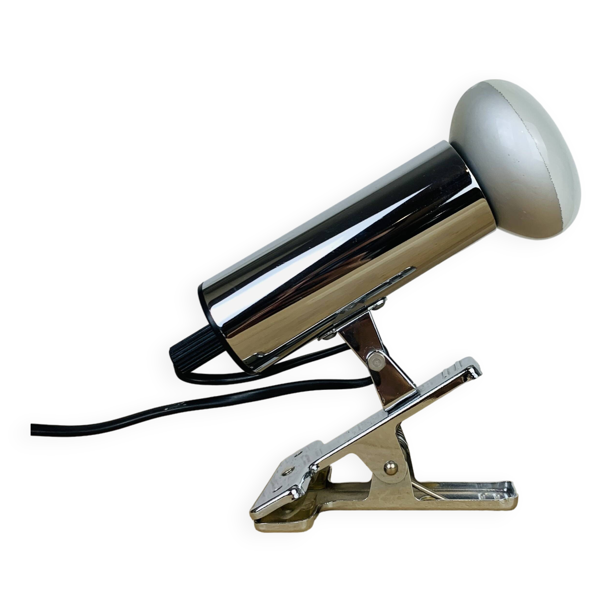 Targetti chrome metal spot light 70's, clamp lamp