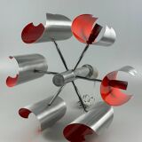 60s 70s 6-flame Sputnik candlestick metal chrome space age design