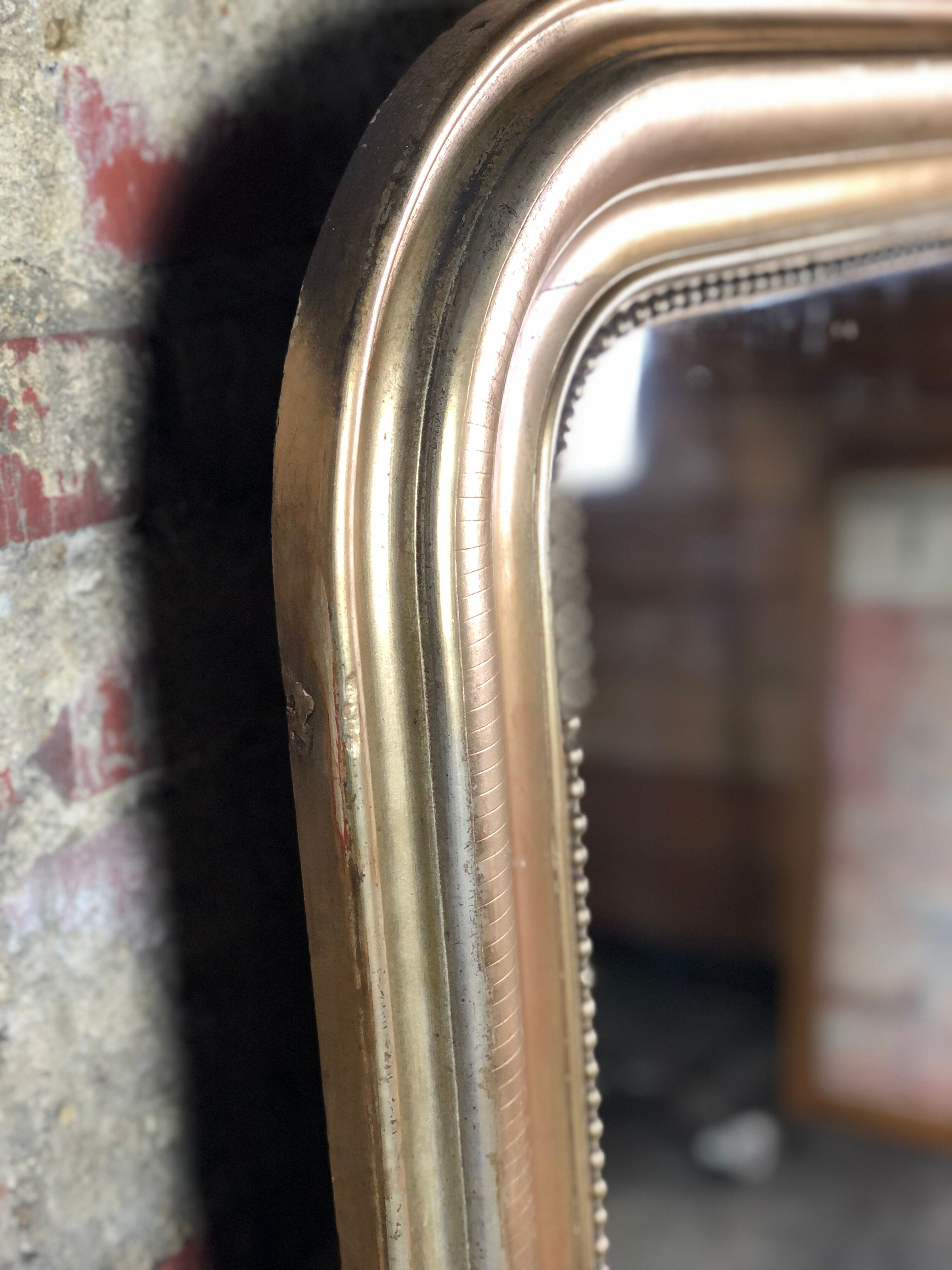 Ice / mirror fireplace in wood and gilded stucco Louis Philippe era