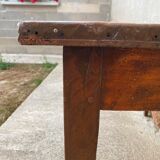 Table de ferme en bois massif avec 1 tiroir