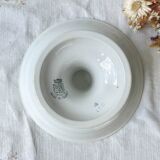 Vintage pedestal dish Blue Iron Earth St Amand French