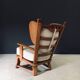 Brutalist Oak Wingback Lounge Chair, Netherlands, 1950s
