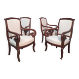 4 mahogany chairs from the Restoration period