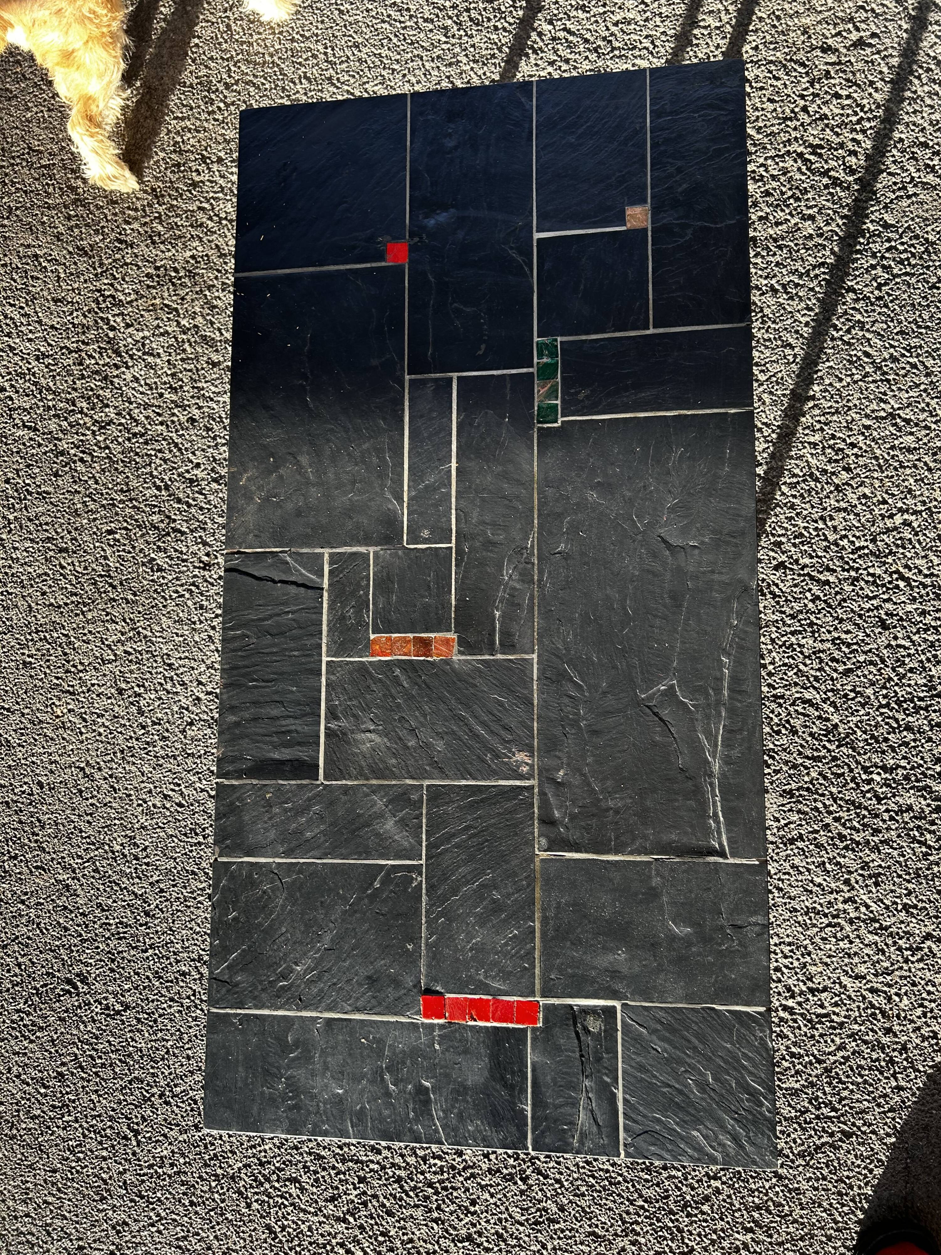 Vintage slate coffee table by Pierre Lèbe, 1960