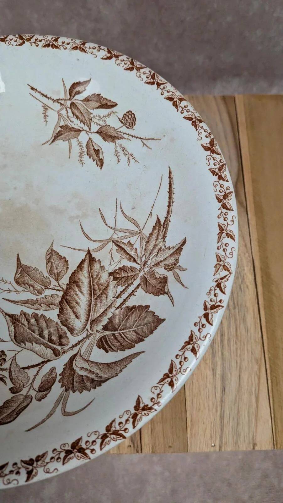 Antique compotier Badonviller model Blackberry in ironstone