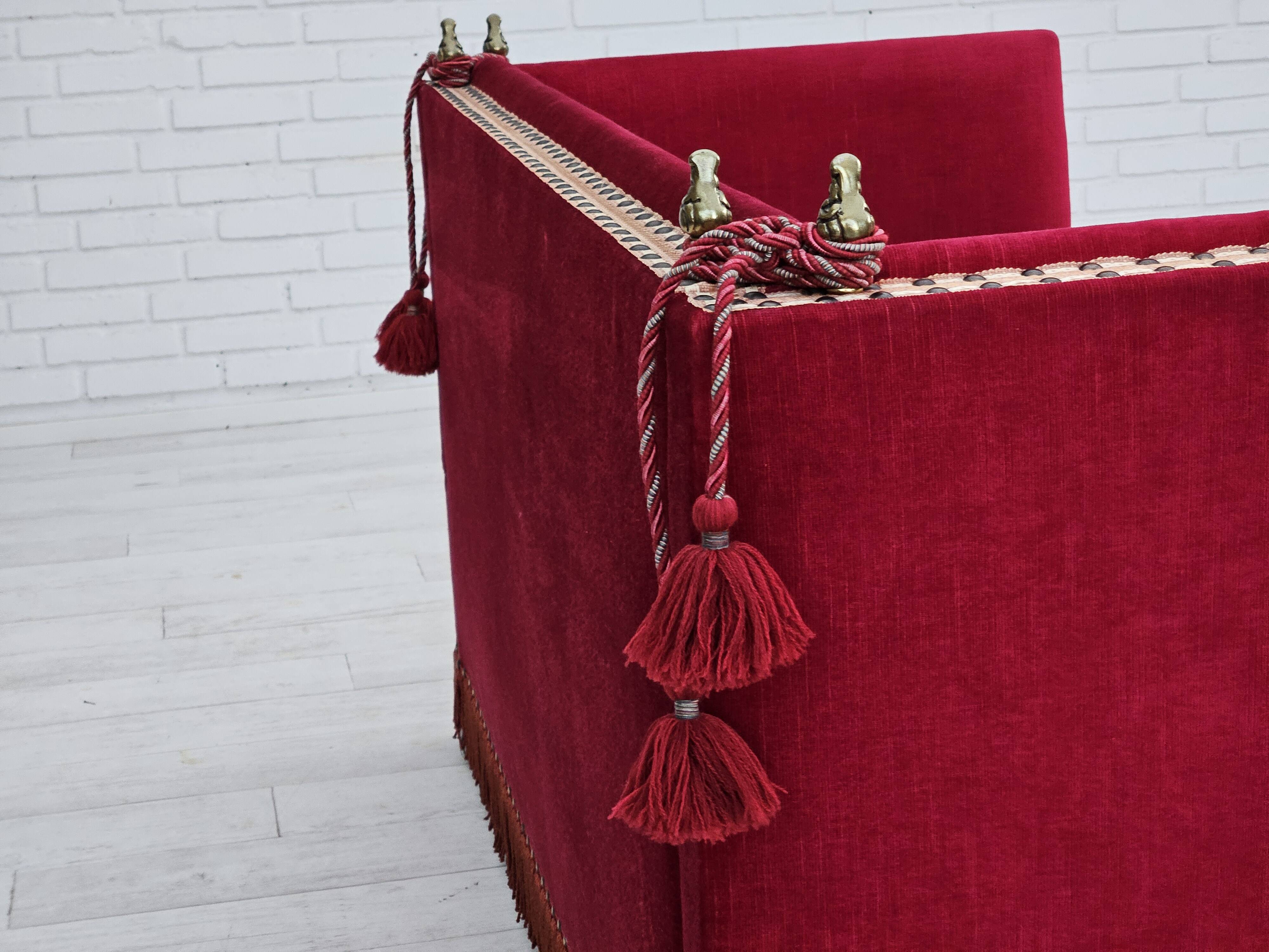 1970s, Danish "Spanish" sofa, original condition, furniture velour.